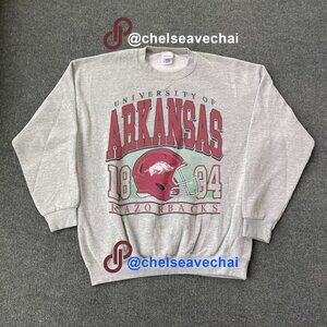 Vintage Arkansas Razorbacks Football Sweatshirt University of Arkansas Shirt tee
